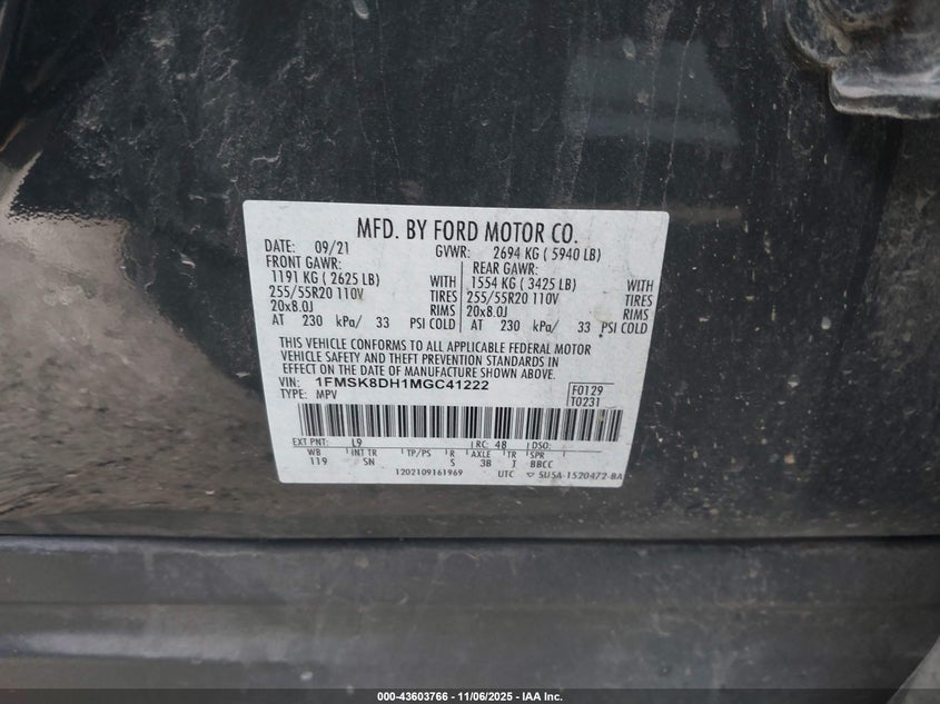 2021 FORD EXPLORER XLT - 1FMSK8DH1MGC41222