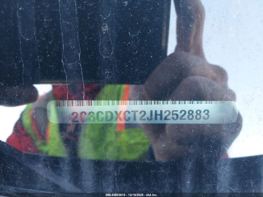 2018 Dodge Charger R/T Rwd VIN: 2C3CDXCT2JH252883 Lot: 43603815