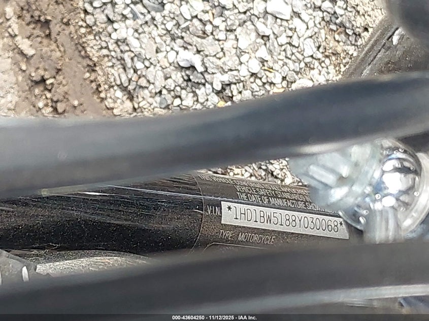 2008 Harley-Davidson Flstc VIN: 1HD1BW5188Y030068 Lot: 43604250