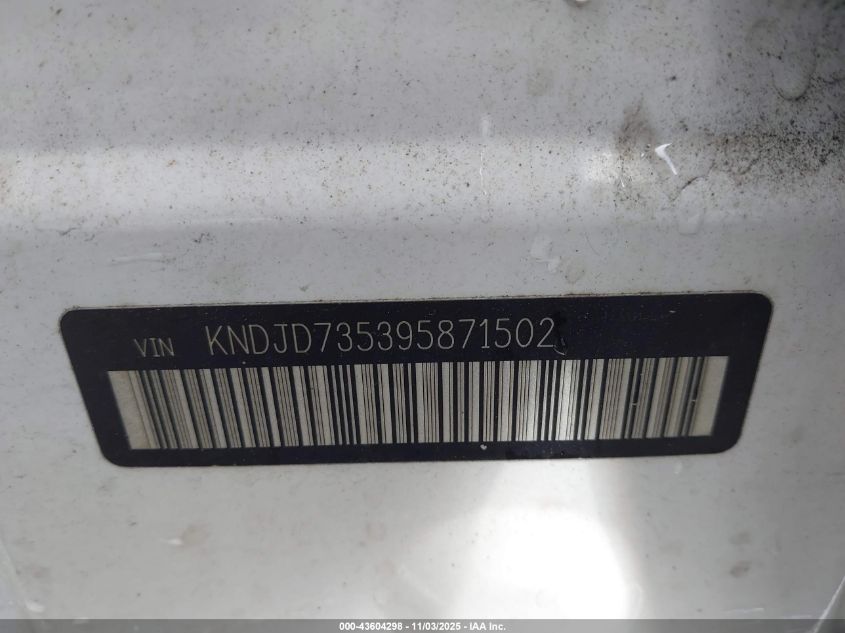 2009 Kia Sorento Lx VIN: KNDJD735395871502 Lot: 43604298