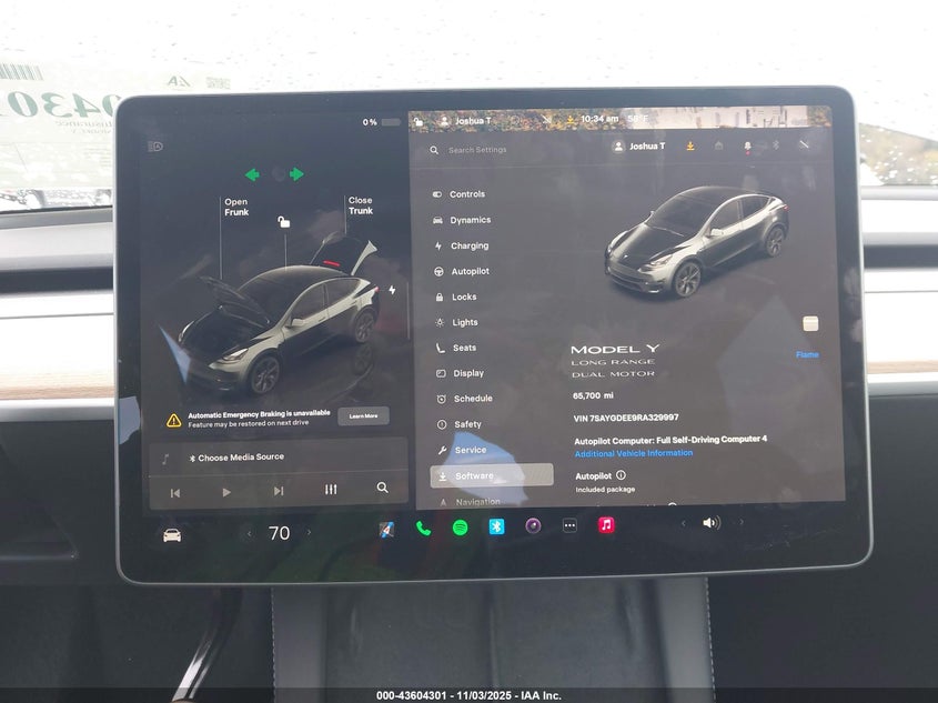 2024 Tesla Model Y Long Range Dual Motor All-Wheel Drive VIN: 7SAYGDEE9RA329997 Lot: 43604301