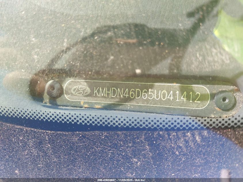 2005 Hyundai Elantra Gls/Gt VIN: KMHDN46D65U041412 Lot: 43604607