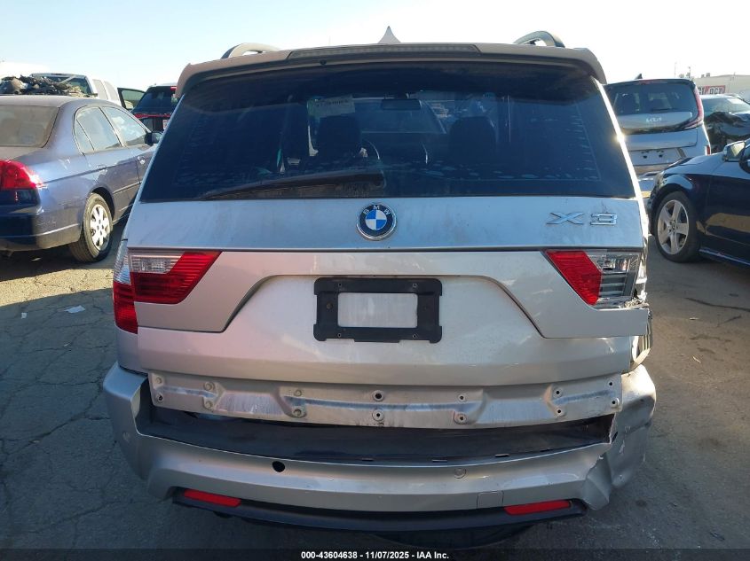 2007 BMW X3 3.0Si VIN: WBXPC93467WF12450 Lot: 43604638