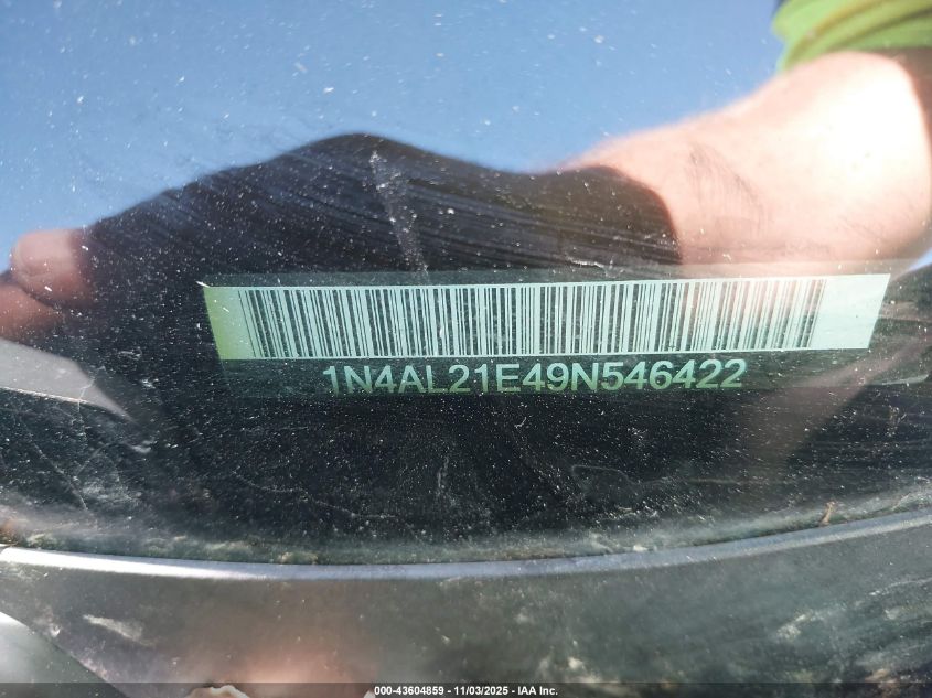 2009 Nissan Altima 2.5 S VIN: 1N4AL21E49N546422 Lot: 43604859