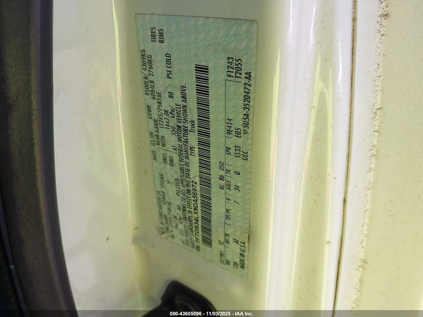 1FTDS34LX9DA56972 2009 FORD ECONOLINE photo no. 9