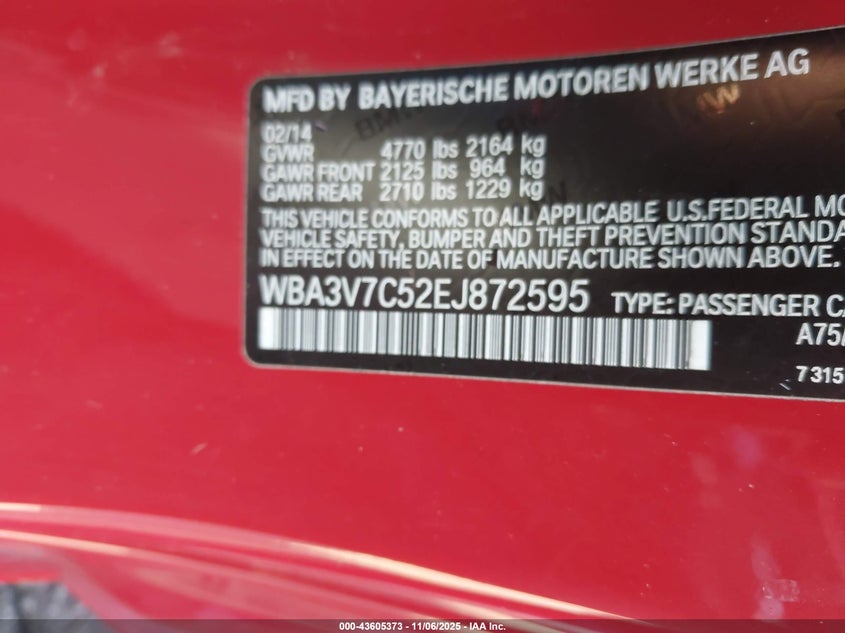 2014 BMW 428I WBA3V7C52EJ872595