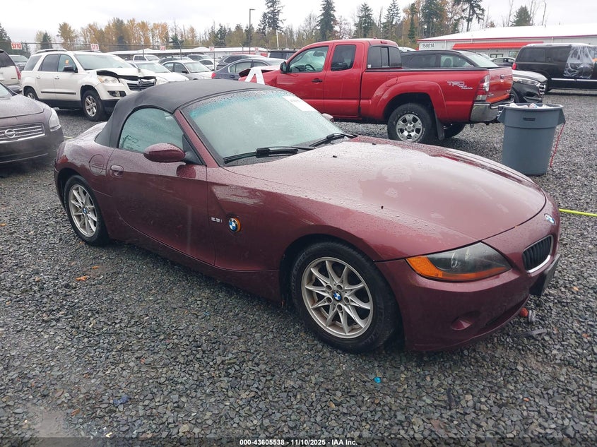 4USBT334X3LS43716 2003 BMW Z4 2.5I auction photo 1