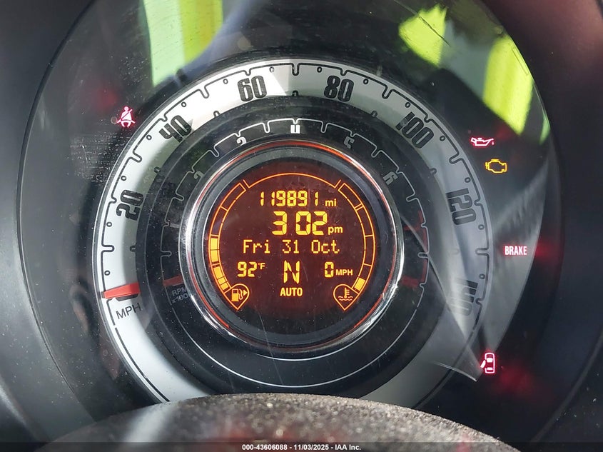 2013 Fiat 500 Lounge VIN: 3C3CFFCR2DT607328 Lot: 43606088