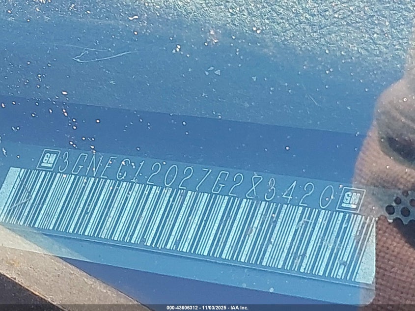 2007 Chevrolet Avalanche 1500 Lt VIN: 3GNEC12027G283420 Lot: 43606312