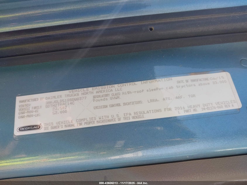 3AKJGLD51GSGU0377 2016   photo no. 8