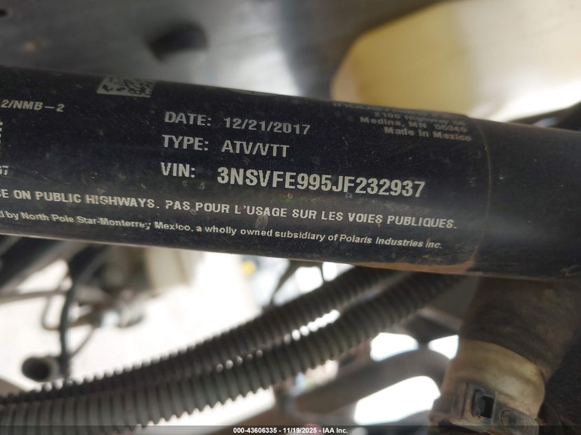 2018 Polaris Rzr Xp 4 1000 Eps VIN: 3NSVFE995JF232937 Lot: 43606335
