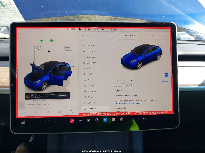 2023 Tesla Model Y Awd/Long Range Dual Motor All-Wheel Drive VIN: 7SAYGDEEXPF822927 Lot: 43606409