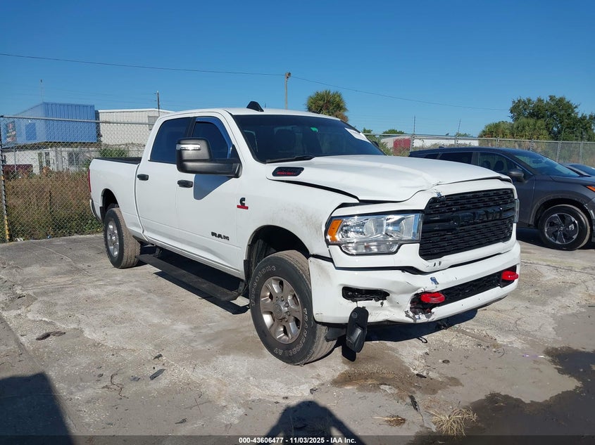 2023 Ram 2500 Big Horn 4X4 6'4 Box white truck diesel 3C6UR5DL5PG613267 photo #1