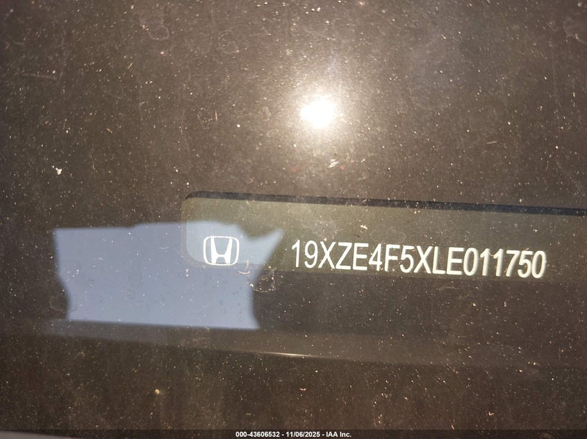 2020 Honda Insight Ex VIN: 19XZE4F5XLE011750 Lot: 43606532