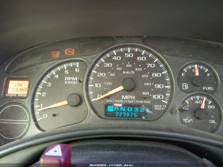 2002 Chevrolet Avalanche 1500 VIN: 3GNEK13T12G181935 Lot: 43606805