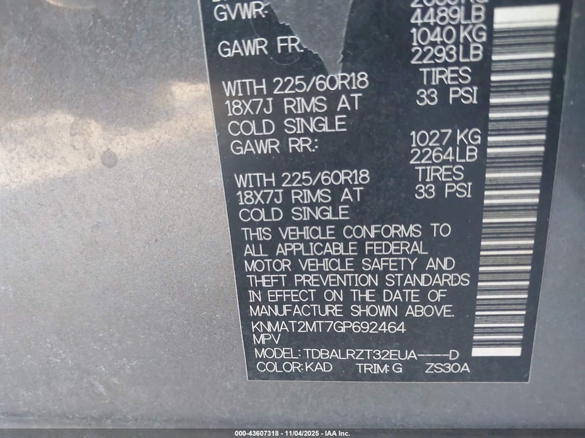 2016 NISSAN ROGUE SL - KNMAT2MT7GP692464