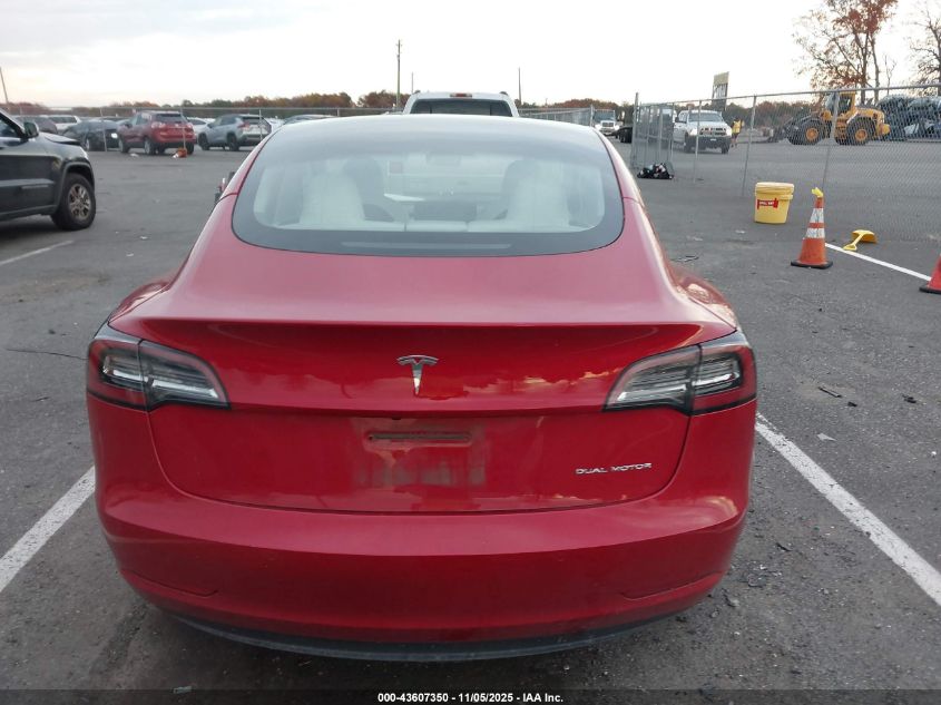 2022 Tesla Model 3 Long Range Dual Motor All-Wheel Drive VIN: 5YJ3E1EB9NF367308 Lot: 43607350