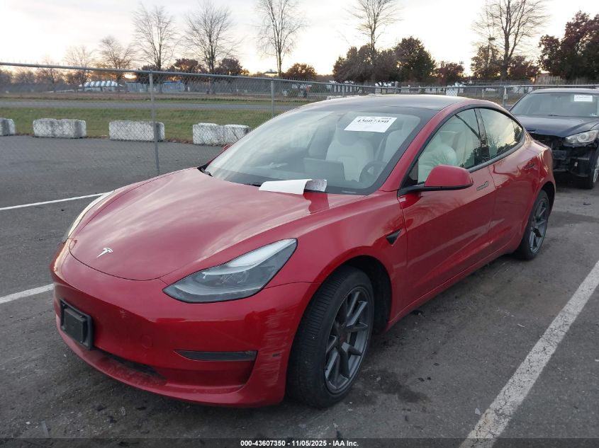 2022 Tesla Model 3 Long Range Dual Motor All-Wheel Drive VIN: 5YJ3E1EB9NF367308 Lot: 43607350