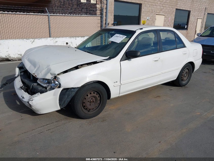 2000 Mazda Protege Dx/Lx white sedan gasoline JM1BJ2228Y0212429 photo #3