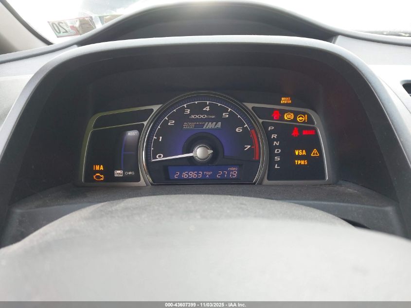 2009 Honda Civic Hybrid VIN: JHMFA36259S002604 Lot: 43607399