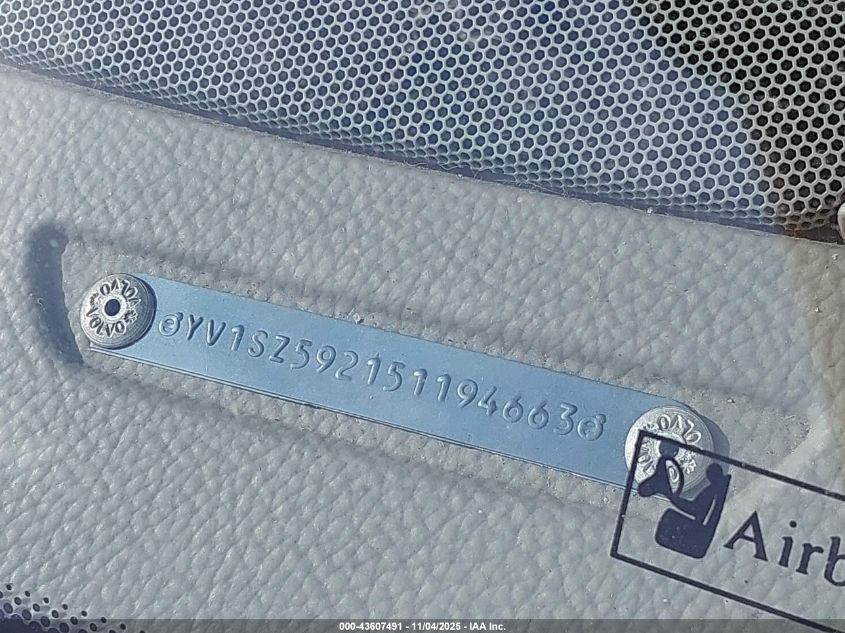 2005 Volvo Xc70 2.5T Awd VIN: YV1SZ592151194663 Lot: 43607491