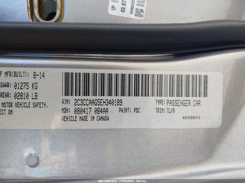 2014 CHRYSLER 300 - 2C3CCAAG5EH340189