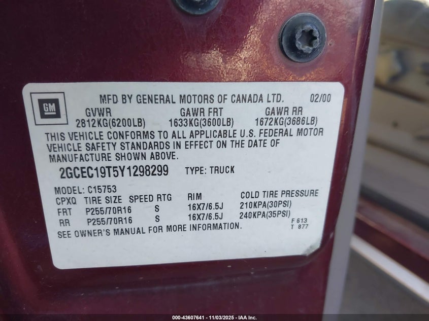 2GCEC19T5Y1298299 2000 CHEVROLET SILVERADO photo no. 9