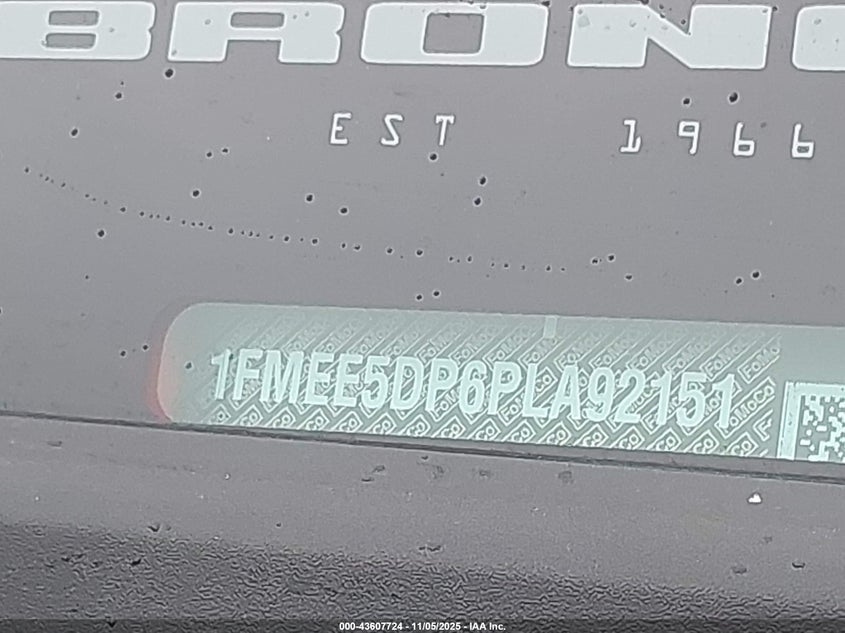 2023 FORD BRONCO WILDTRAK - 1FMEE5DP6PLA92151