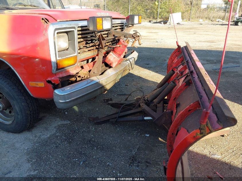 1985 Dodge Ramcharger Aw-100 VIN: 1B4GW12T9FS573404 Lot: 43607805