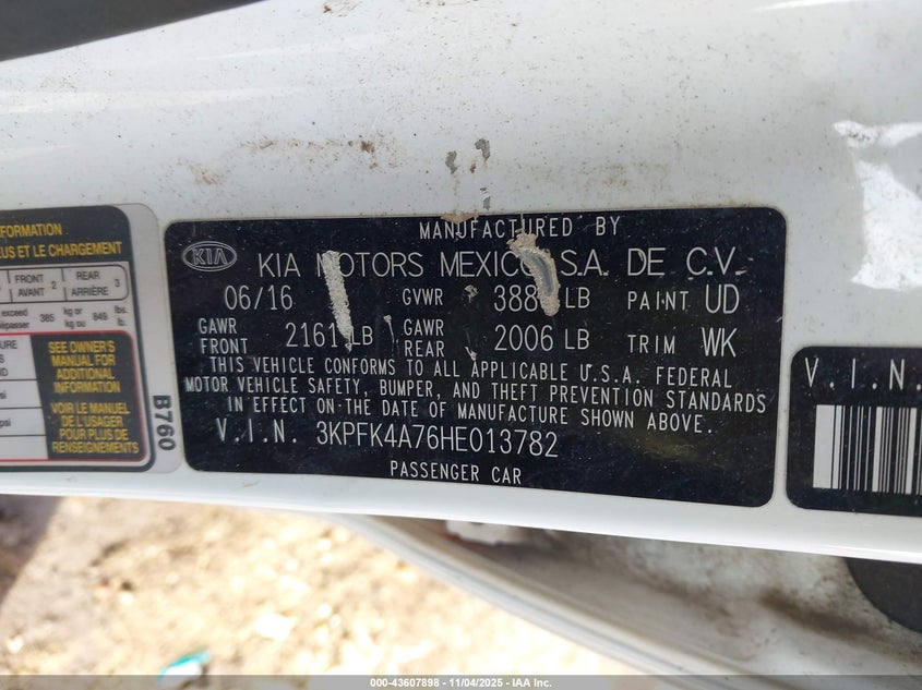 2017 KIA FORTE LX - 3KPFK4A76HE013782