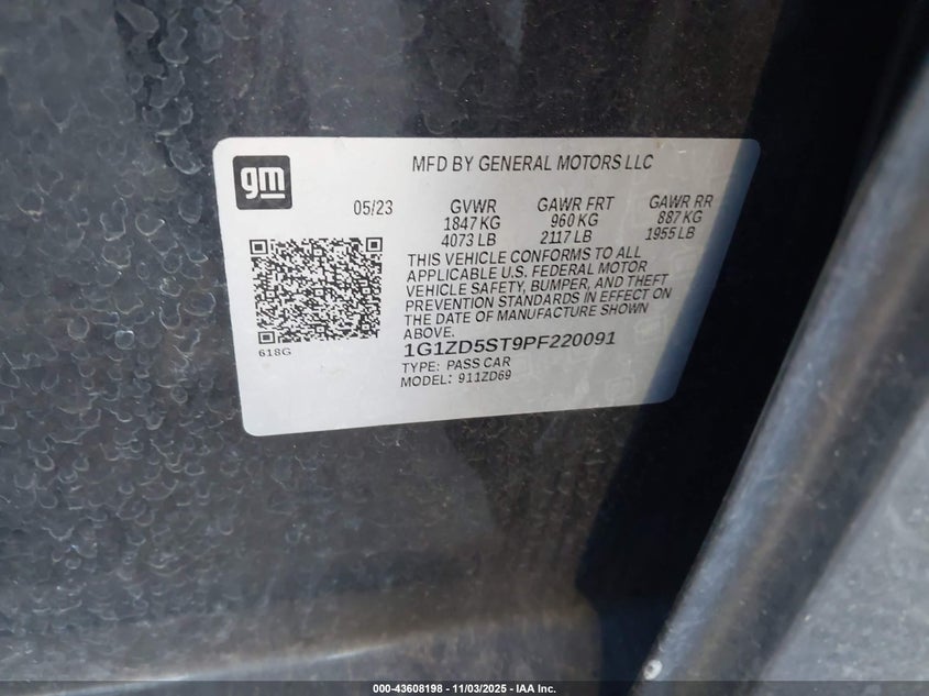 2023 CHEVROLET MALIBU FWD 1LT 1G1ZD5ST9PF220091