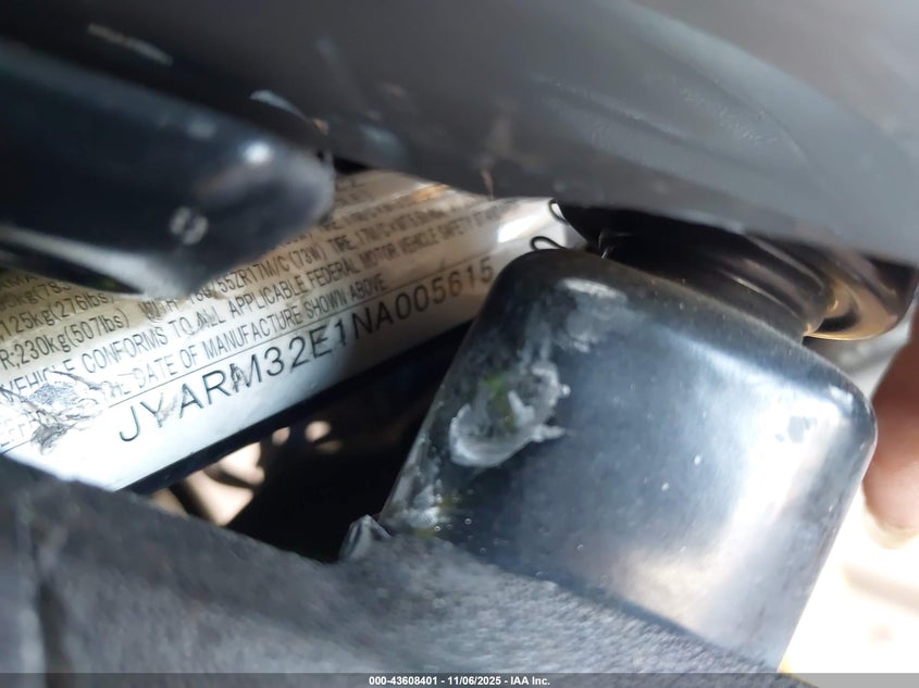 2022 Yamaha Mt07 VIN: JYARM32E1NA005615 Lot: 43608401