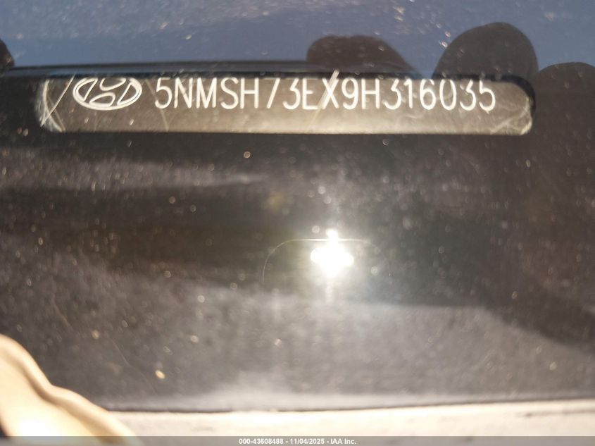 2009 Hyundai Santa Fe Limited VIN: 5NMSH73EX9H316035 Lot: 43608488