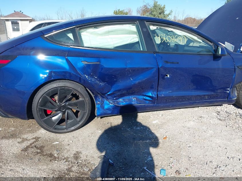 2024 Tesla Model 3 Performance All-Wheel Drive VIN: 5YJ3E1ETXRF795032 Lot: 43608697