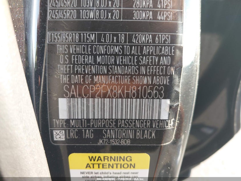 2019 LAND ROVER DISCOVERY SPORT SE SALCP2FX8KH810563