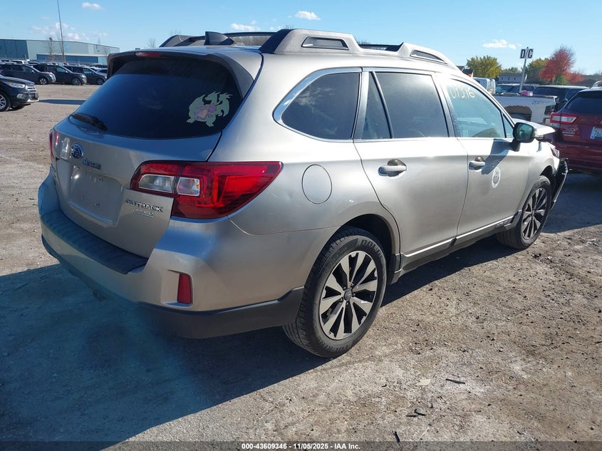 2016 Subaru Outback 2.5I Limited VIN: 4S4BSANC9G3332809 Lot: 43609346