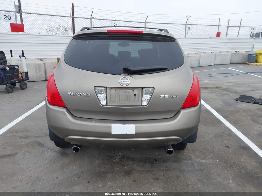 2004 Nissan Murano Se VIN: JN8AZ08W34W339295 Lot: 43609478