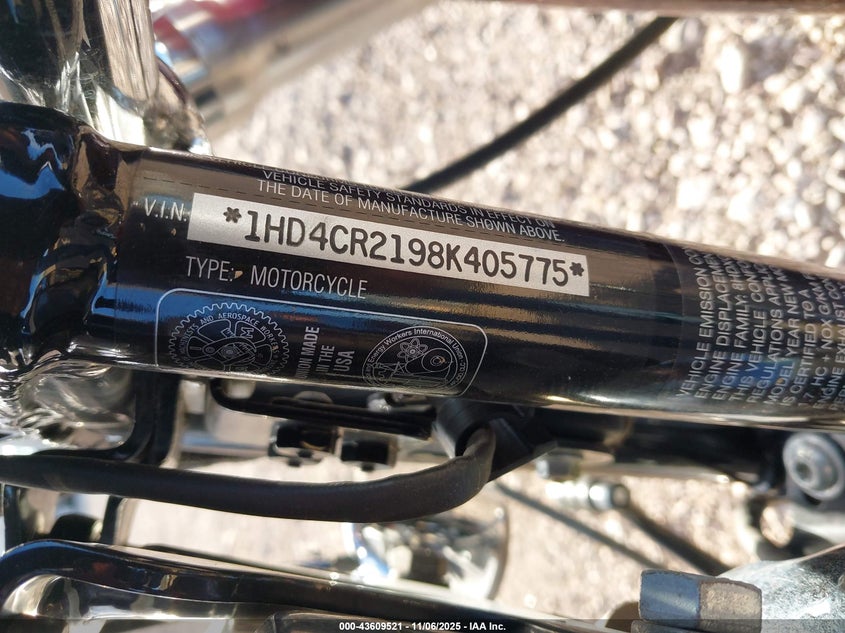 2008 Harley-Davidson Xl883 L VIN: 1HD4CR2198K405775 Lot: 43609521
