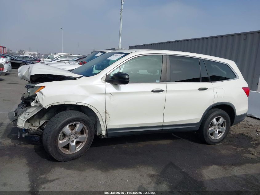 2017 Honda Pilot Lx VIN: 5FNYF6H18HB044665 Lot: 43609766