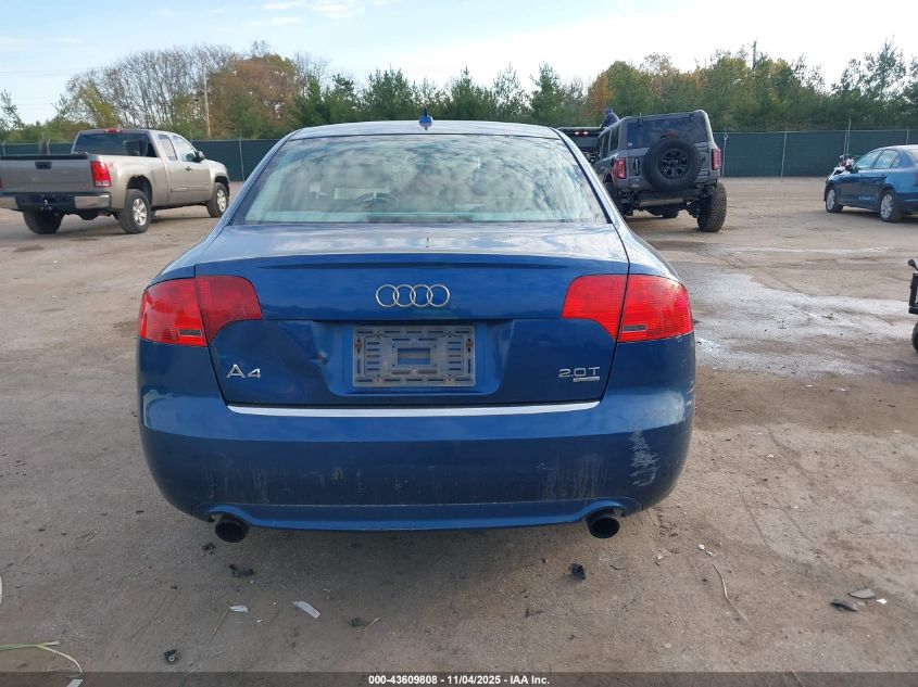 2008 Audi A4 2.0T/2.0T Special Edition VIN: WAUDF78E78A147346 Lot: 43609808