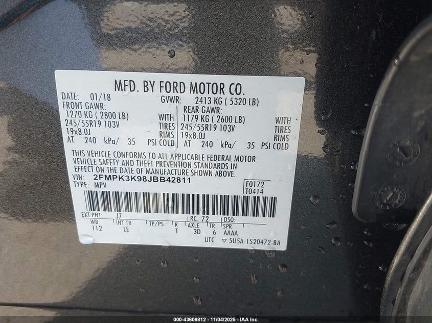 2018 FORD EDGE TITANIUM - 2FMPK3K98JBB42811