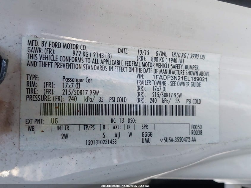 2014 FORD FOCUS TITANIUM - 1FADP3N21EL189021