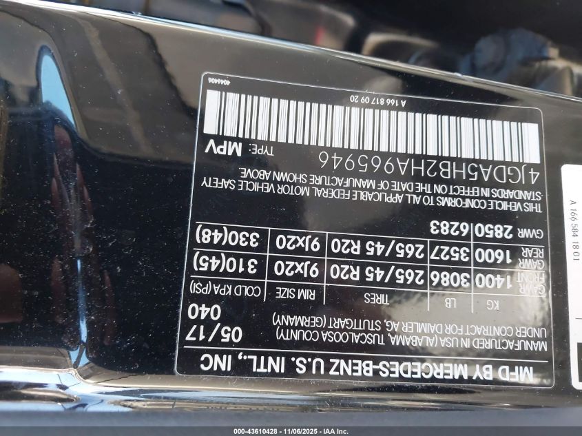 2017 MERCEDES-BENZ GLE 350 4MATIC - 4JGDA5HB2HA965946