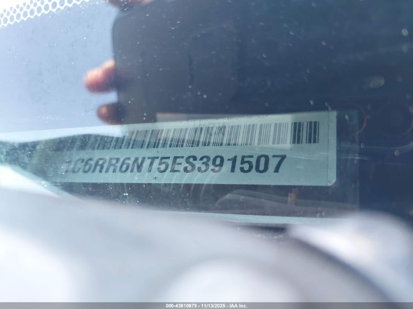 2014 Ram 1500 Laramie VIN: 1C6RR6NT5ES391507 Lot: 43610679