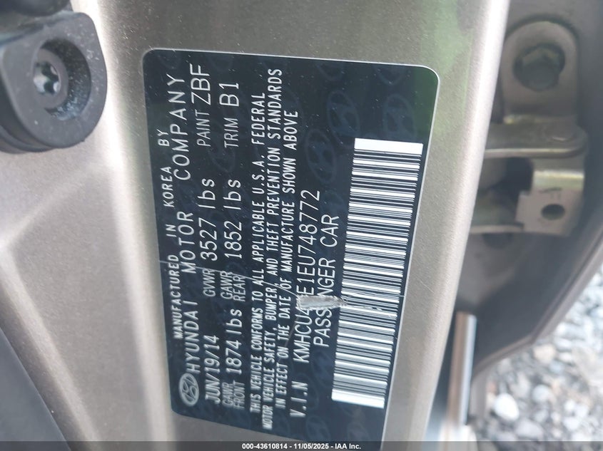 2014 HYUNDAI ACCENT GLS - KMHCU4AE1EU748772