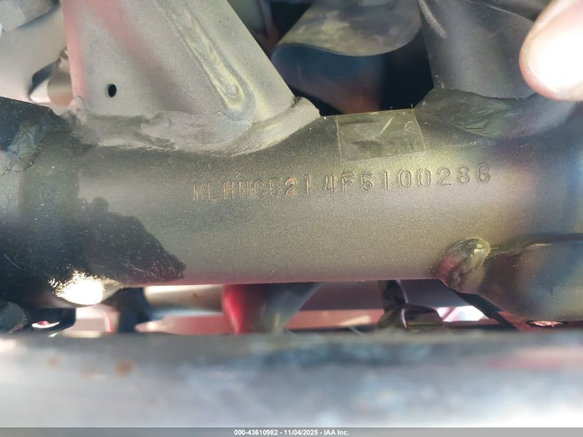 2015 Honda Cb300 F VIN: MLHNC5214F5100286 Lot: 43610982