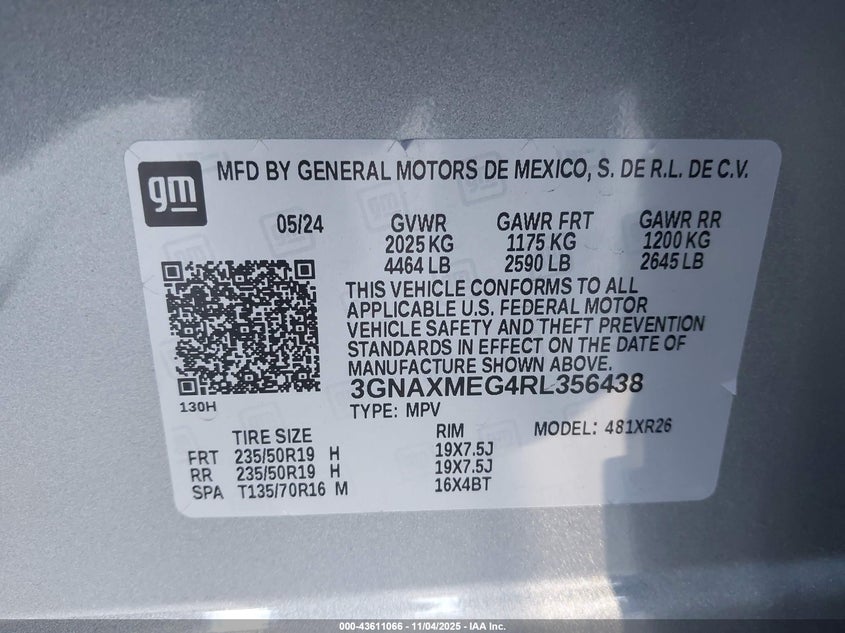 2024 CHEVROLET EQUINOX FWD RS - 3GNAXMEG4RL356438