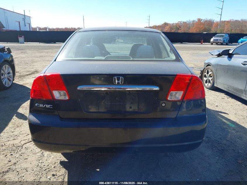 2003 Honda Civic Lx VIN: 1HGES165X3L020575 Lot: 43611115