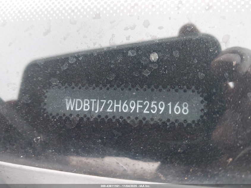 2009 Mercedes-Benz Clk 550 VIN: WDBTJ72H69F259168 Lot: 43611161