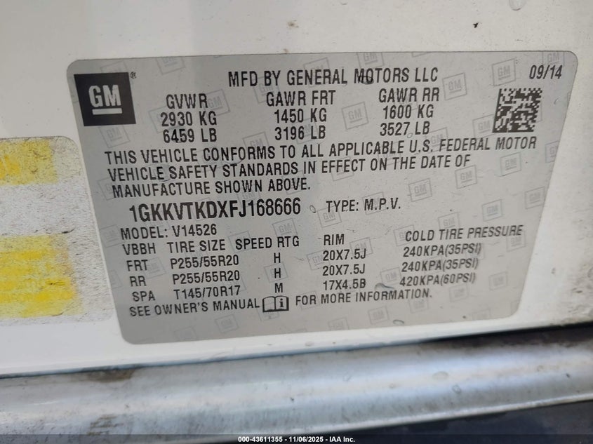 2015 GMC ACADIA DENALI - 1GKKVTKDXFJ168666